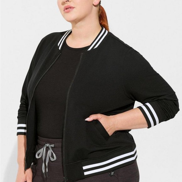 Torrid French Terry Long Sleeve Active Bomber Jacket  - Picture 5 of 5